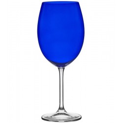 Jogo 6 Taças 580ml Bordeaux Azul Escuro Cristal Ecológico Bohemia